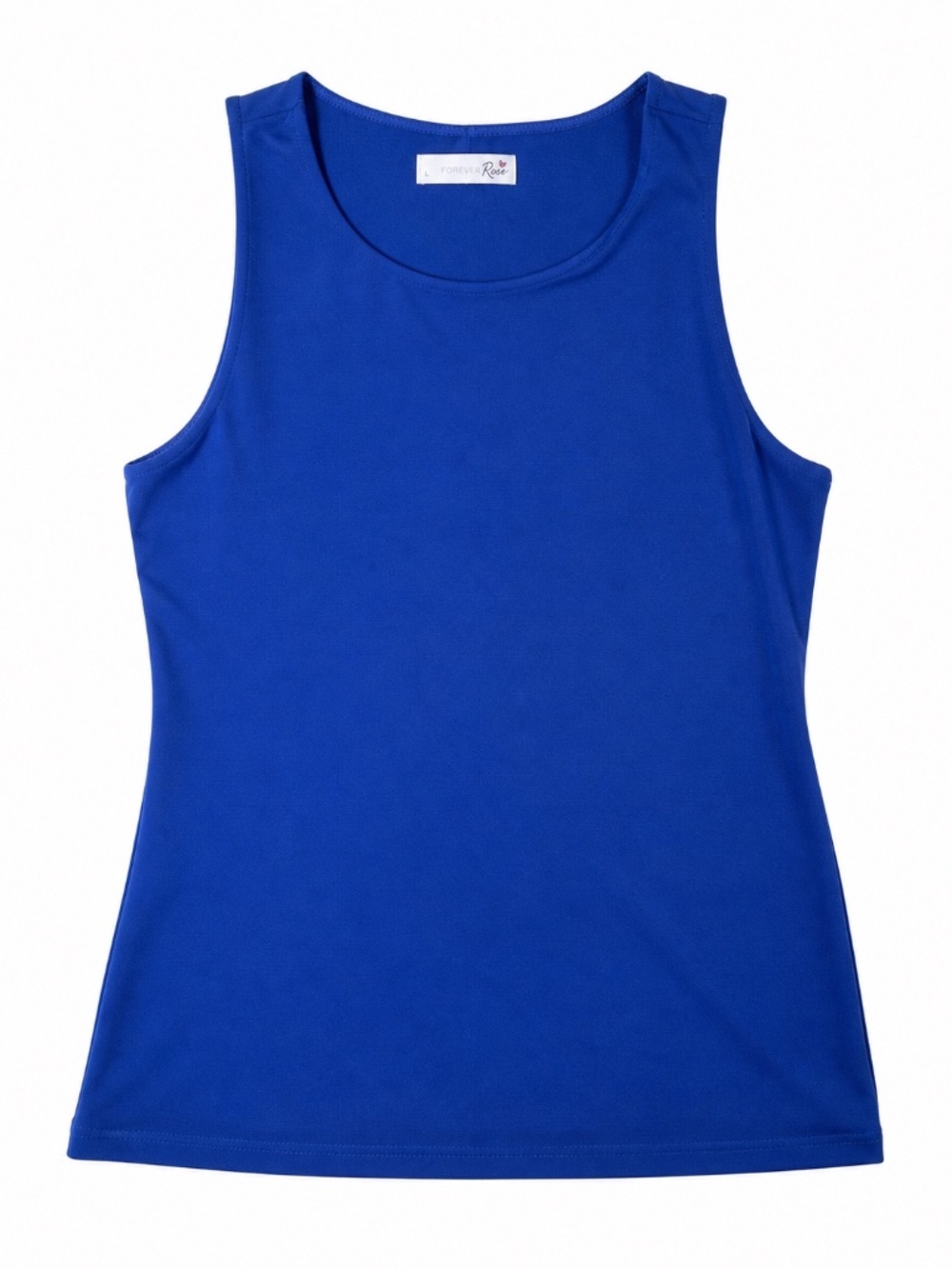 Forever Rose Cobalt Blue Sleeveless Tank Top Stretch Knit Size Large